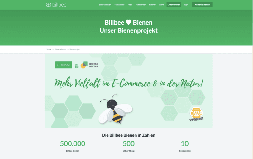 Landingpage als zentraler Bienen-Informations-Stock