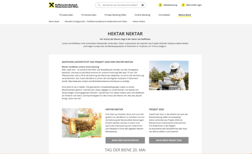 Landingpage als Informationsträger